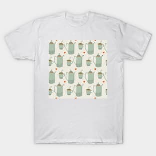 Pattern with ceramic kitchen utensils and hot drink T-Shirt